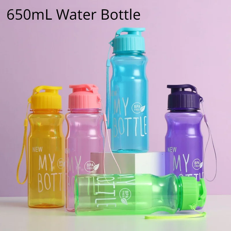 650 ml Vody Pohár Športová Fľaša na Vodu Vonkajšie Prenosné Vodou, Pohár pre potravinársky Plastový Pohár Vody Fľaša pre Deti Fľaša na Nápoj