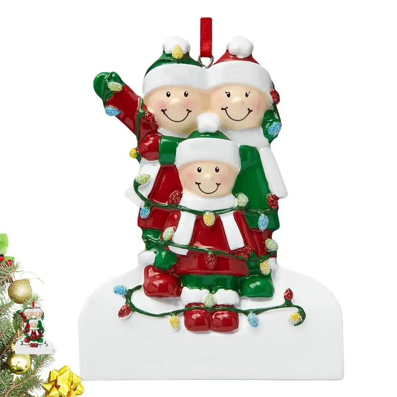 Rodina Vianočné Ozdoby na Vianočný Stromček a Ozdoby Rodiny Dekor DIY Názov Prívesky Vianočný Strom Ornament Zliatiny Vianoce